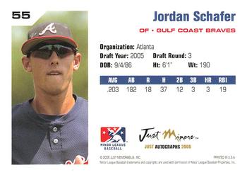 2006 Just Autographs #55 Jordan Schafer Back
