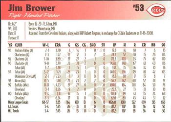 2001 Kahn's Cincinnati Reds #NNO Jim Brower Back