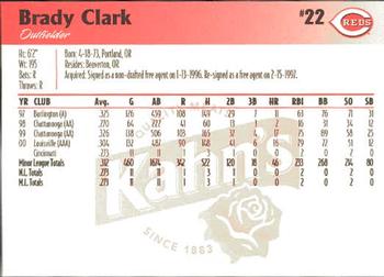 2001 Kahn's Cincinnati Reds #NNO Brady Clark Back