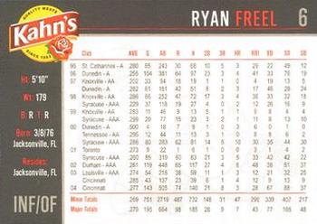 2005 Kahn's Cincinnati Reds #NNO Ryan Freel Back