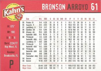2006 Kahn's Cincinnati Reds #NNO Bronson Arroyo Back