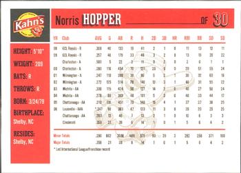 2007 Kahn's Cincinnati Reds #NNO Norris Hopper Back