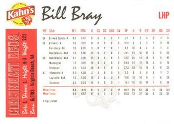 2008 Kahn's Cincinnati Reds #NNO Bill Bray Back