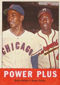 1963 Topps #242 Power Plus (Hank Aaron / Ernie Banks) Front