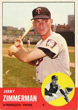 1963 Topps #186 Jerry Zimmerman Front