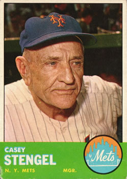 1963 Topps #233 Casey Stengel Front