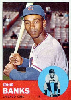 1963 Topps #380 Ernie Banks Front