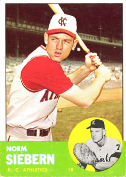 1963 Topps #430 Norm Siebern Front