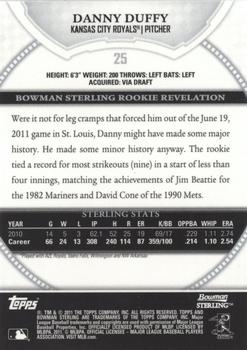 2011 Bowman Sterling #25 Danny Duffy Back