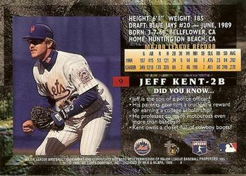1995 Topps Embossed #9 Jeff Kent Back