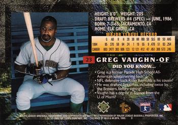 1995 Topps Embossed #23 Greg Vaughn Back
