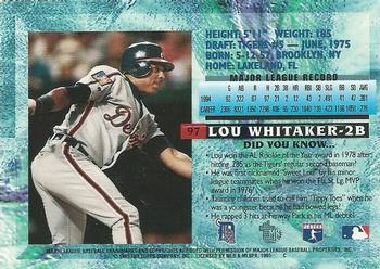1995 Topps Embossed #97 Lou Whitaker Back