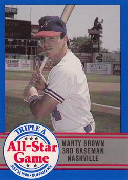 1988 ProCards Triple A All-Stars #26 Marty Brown Front