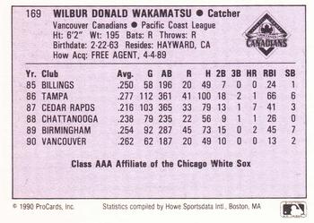 1990 ProCards AAA #169 Don Wakamatsu Back