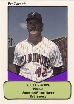 1990 ProCards AAA #302 Scott Service Front