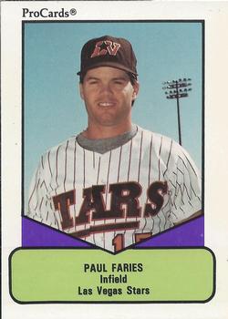 1990 ProCards AAA #16 Paul Faries Front