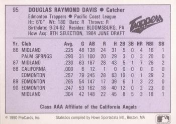 1990 ProCards AAA #95 Doug Davis Back