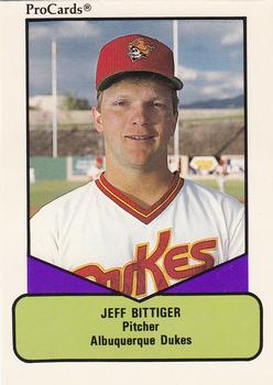 1990 ProCards AAA #56 Jeff Bittiger Front