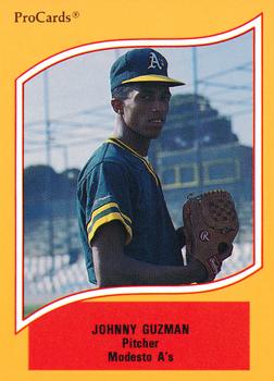 1990 ProCards A and AA #144 Johnny Guzman Front