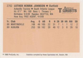 1990 ProCards #2762 Luther Johnson Back