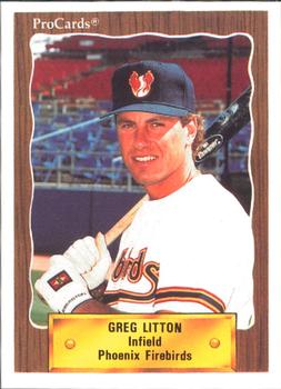 1990 ProCards #20 Greg Litton Front