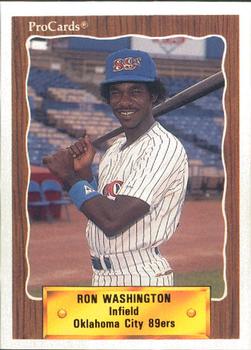 1990 ProCards #442 Ron Washington Front