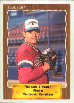 1990 ProCards #481 Wilson Alvarez Front