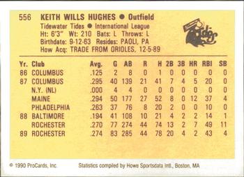 1990 ProCards #556 Keith Hughes Back