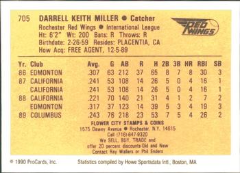 1990 ProCards #705 Darrell Miller Back