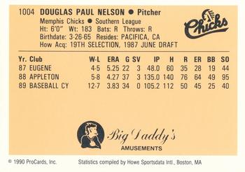 1990 ProCards #1004 Doug Nelson Back