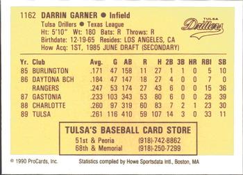 1990 ProCards #1162 Darrin Garner Back