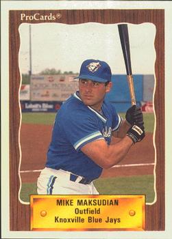 1990 ProCards #1258 Mike Maksudian Front