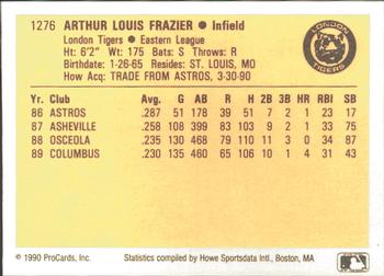 1990 ProCards #1276 Lou Frazier Back