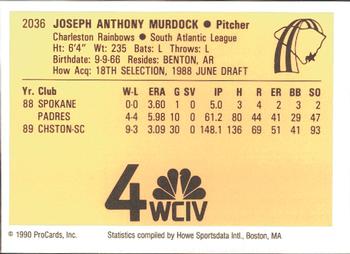 1990 ProCards #2036 Joe Murdock Back