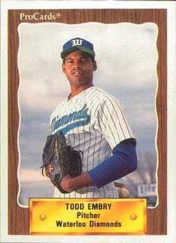 1990 ProCards #2370 Todd Embry Front