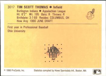 1990 ProCards #3017 Tim Thomas Back