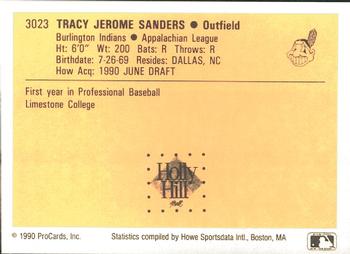 1990 ProCards #3023 Tracy Sanders Back