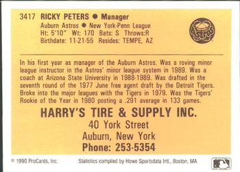 1990 ProCards #3417 Ricky Peters Back
