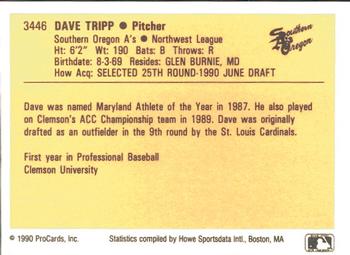 1990 ProCards #3446 Dave Tripp Back