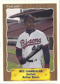 1990 ProCards #386 Wes Chamberlain Front
