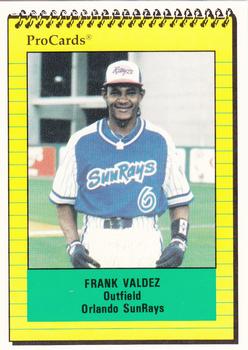 1991 ProCards #1864 Frank Valdez Front