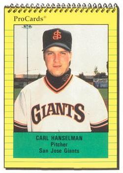 1991 ProCards #4 Carl Hanselman Front