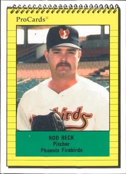 1991 ProCards #59 Rod Beck Front