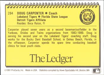 1991 ProCards #284 Doug Carpenter Back