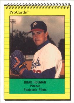 1991 ProCards #371 Brad Holman Front