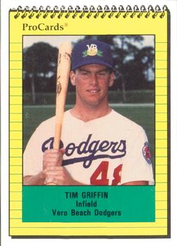 1991 ProCards #781 Tim Griffin Front