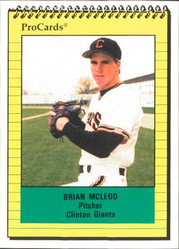 1991 ProCards #830 Brian McLeod Front