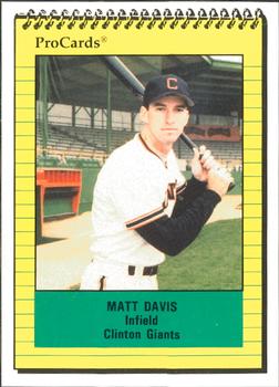 1991 ProCards #840 Matt Davis Front