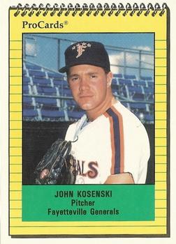 1991 ProCards #1165 John Kosenski Front