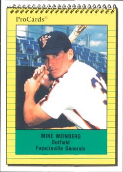 1991 ProCards #1185 Mike Weinberg Front